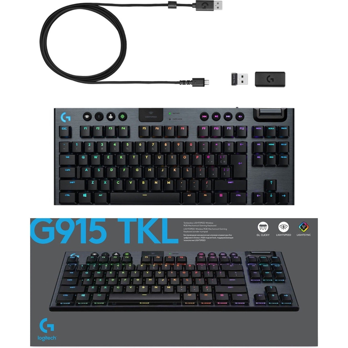Logitech G915 TKL LIGHTSPEED WIRELESS RGB KEYBOARD Carbon (Tactile) Logitech G915 TKL LIGHTSPEED WIRELESS RGB KEYBOARD Carbon (Tactile)